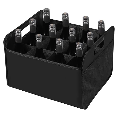 LITLANDSTAR 12 Bottle Wine Carrier, Collapsible Wine Bottle Storage Box