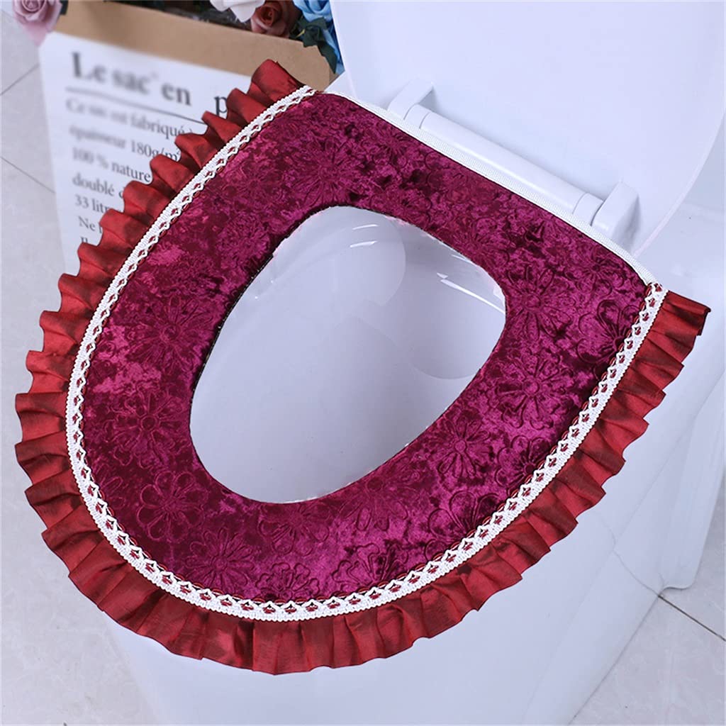 Siège de toilette en dentelle universel et tapis de lunette respirant D