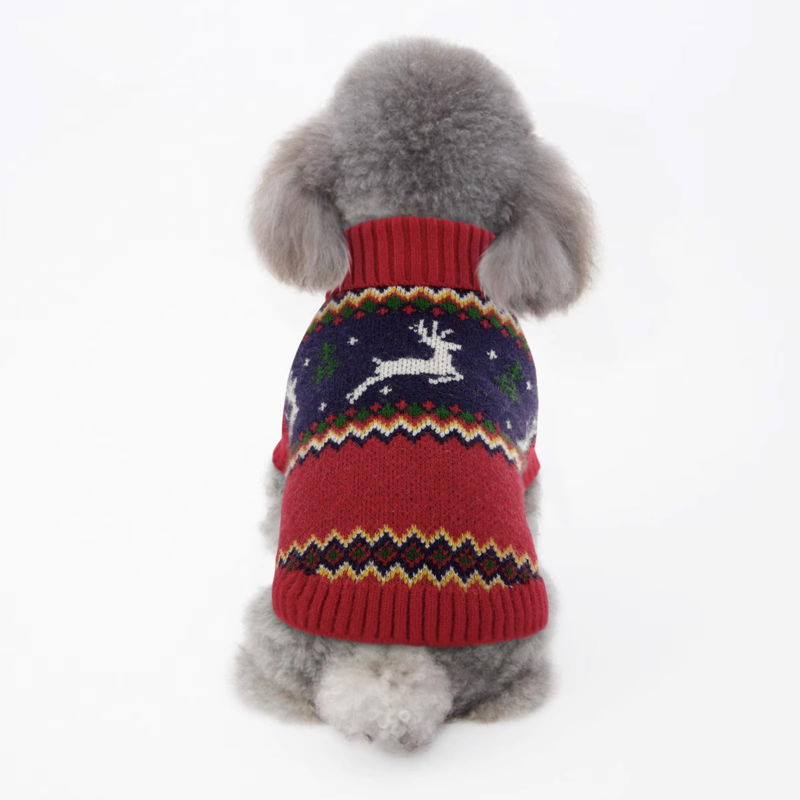 KONVINIT Maglioncino Natale Pullover Maglieria Cane maglione natale cane con Motivi Natalizi per Cani di Piccola,per Cuccioli di Taglia Medio Piccola