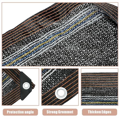 18ft Square Leaf Net Cover for Above Ground Pools - 19.7ft Shade Cloth for Garden Mesh Swimming Pool Cover Keeps Leaves Debris Out Heavy Duty Black Mesh Cover with Grommets & Rope - Thumbnail 3