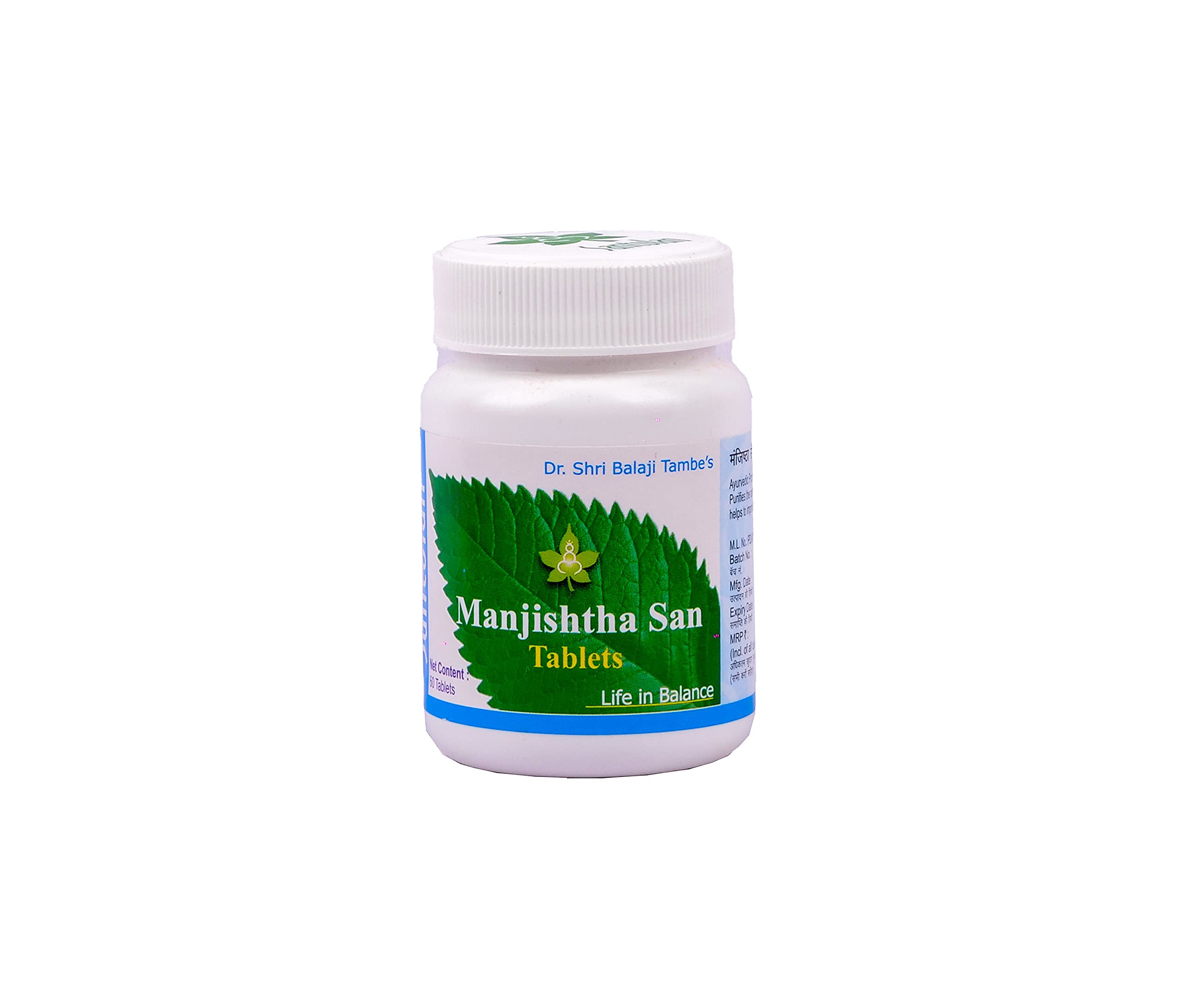 Santulan Ayurveda, Manjistha san Tablet-60Tabs Each, (Pack Of 6), Contains Herbs Like Manjishta and get Golden Oldie Herbs®, Sukanthi Pills-1gm