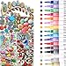 Acrylstifte für Steine, 16 Farben Wasserfest Permanent Marker Steine Bemalen Stifte Acrylfarben Stifte für Leinwand Leder Papier Glas Holz Kunststoff Keramik Metall Kinder DIY Fotoalbum