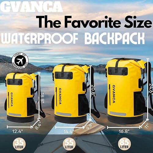 Miniatura 4 de GVANCA Mochila seca impermeable para kayak, mochila seca para kayak, mochila seca flotante al aire libre, barco, vela, canoa, rafting, pesca,
