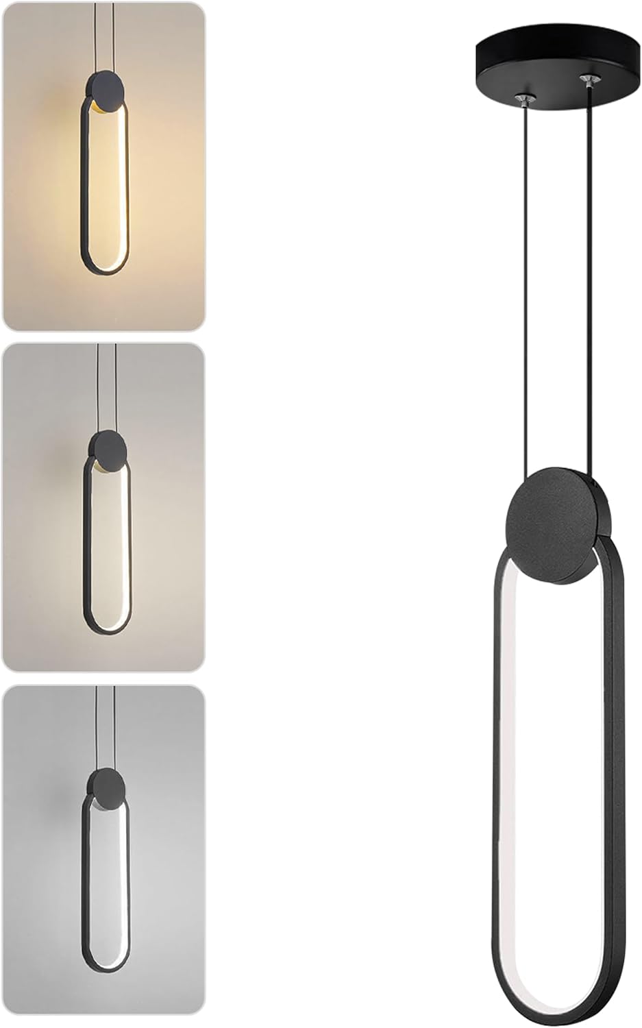 Luminária Pendente LED Formato Oval Minimalista