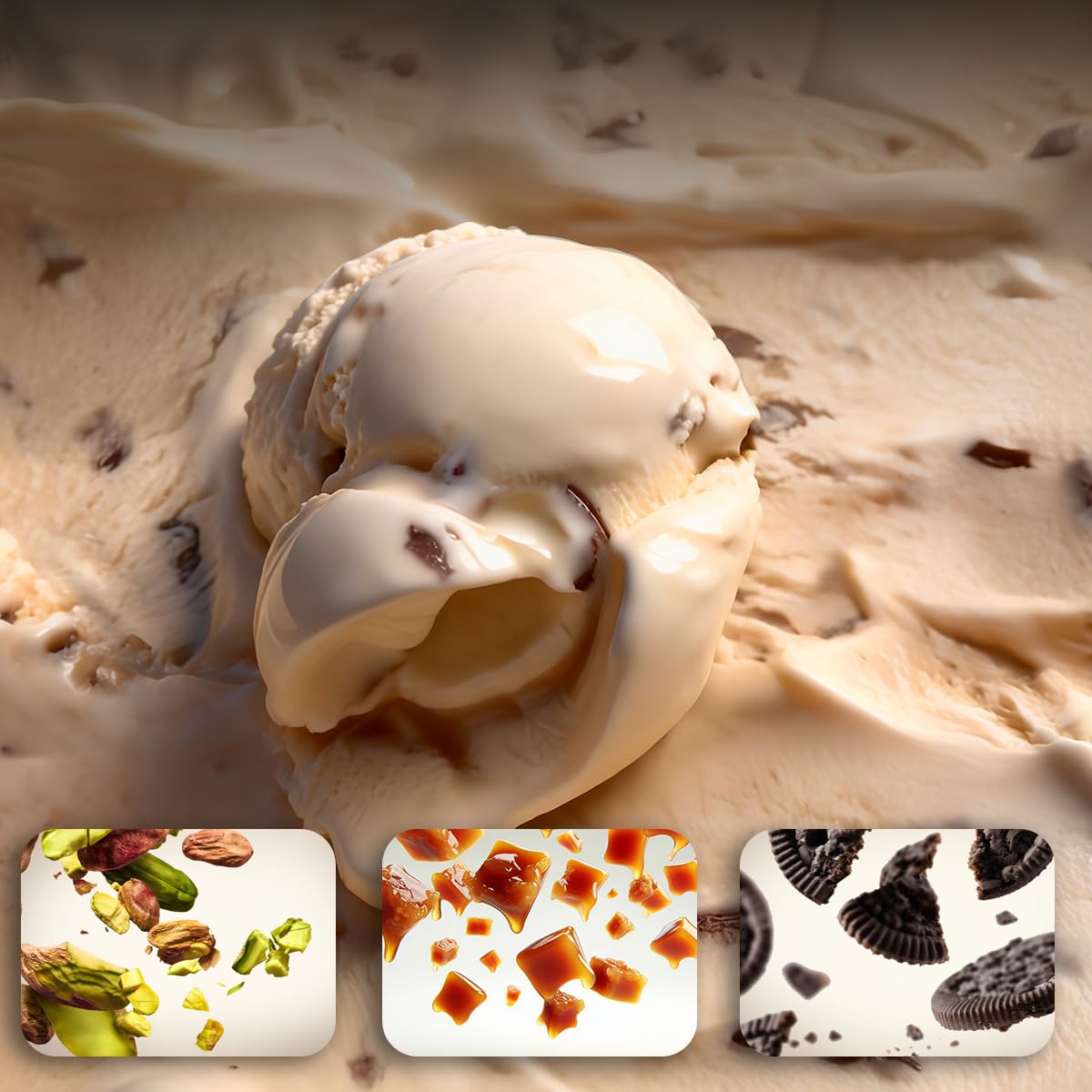 Cecotec Gelatiera - Macchina per Gelato e Dessert Congelati Gelatec 2100. 500W. 11 Programmi: Gelati. Sorbetti. Frullati. Frappè. Tecnologia CreamOn. Touch Screen. Capacità 2.1L con Tarrine BPA Free