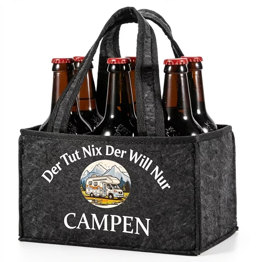 UV STYLISH Flaschentasche - Bier Geschenke für Männer, Lustige Geschenke für Männer Flaschentasche mit 6 Fächer, Filz Bier Bag Filztasche Weinflasche Tasche Vatertag Männertag