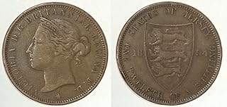 1894 الملكة فيكتوريا جيرسي عملة قديمة جدا (1/13 من الشلن 1866) واحد ثلاثة عشر من الشلن - ولاية جيرسي - (حالة ممتازة)