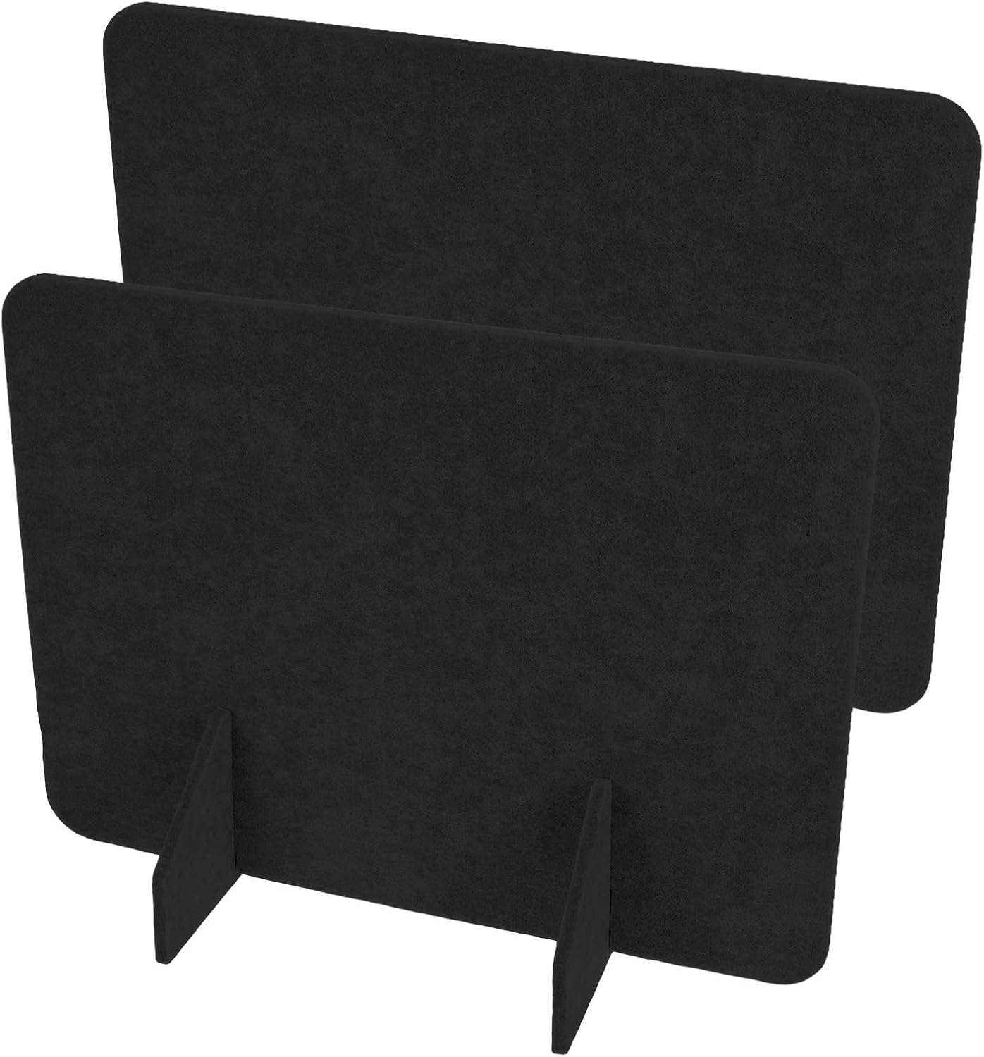 2pcs Black Felt Desk Divider with Support Feet for Office and Dorm Use | Freestanding Privacy Panel, Noise Reducing Partition, Minimalist Design