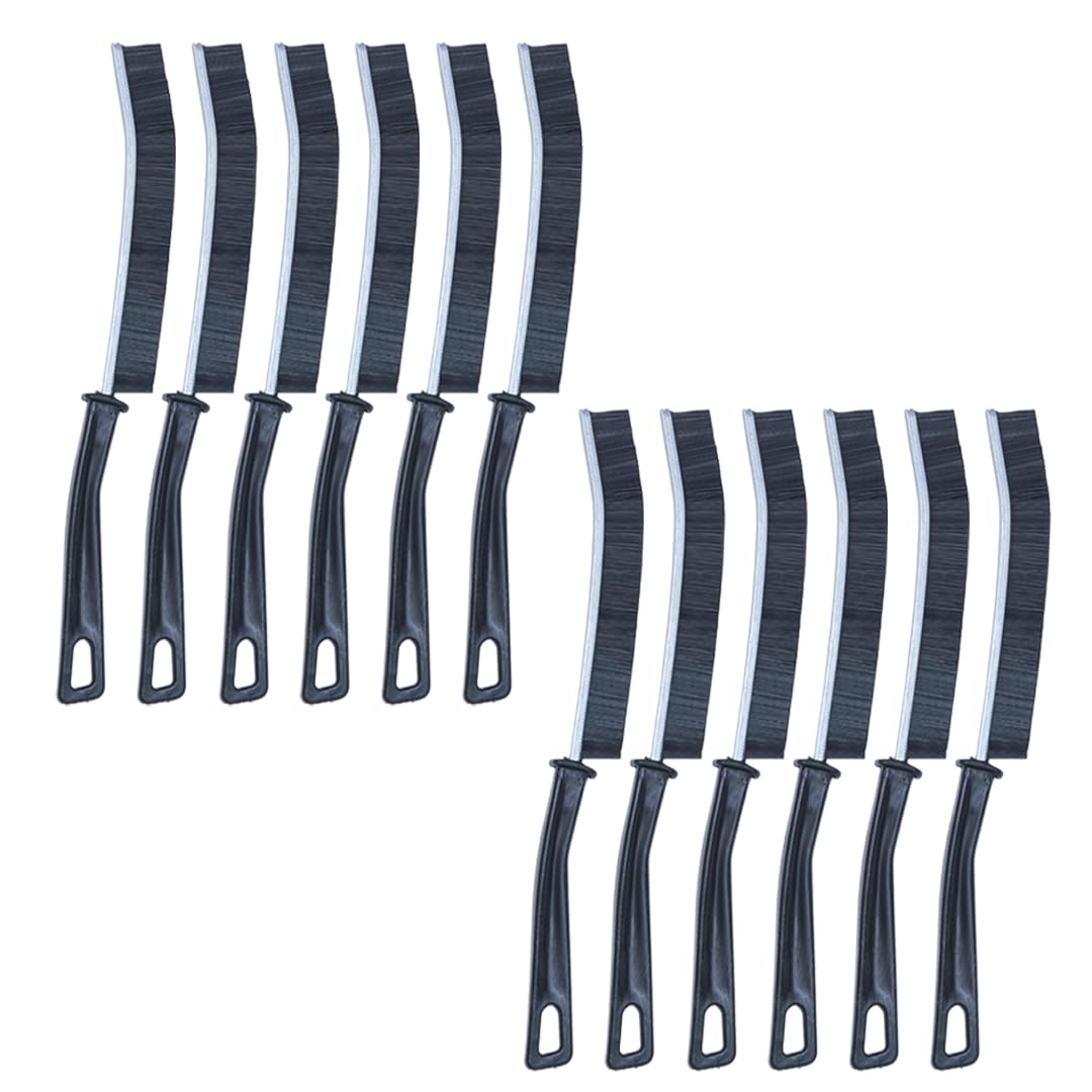 Famvida Black 12Pcs Crevice Cleaning Brush Uk, Crevice Brush For Cleaning, Magic Brush Cleaner, Hard Bristle Cleaning Brushe, Long Thin Cleaning Brushes For Small Spaces In Kitchen Bathroom Window Groove