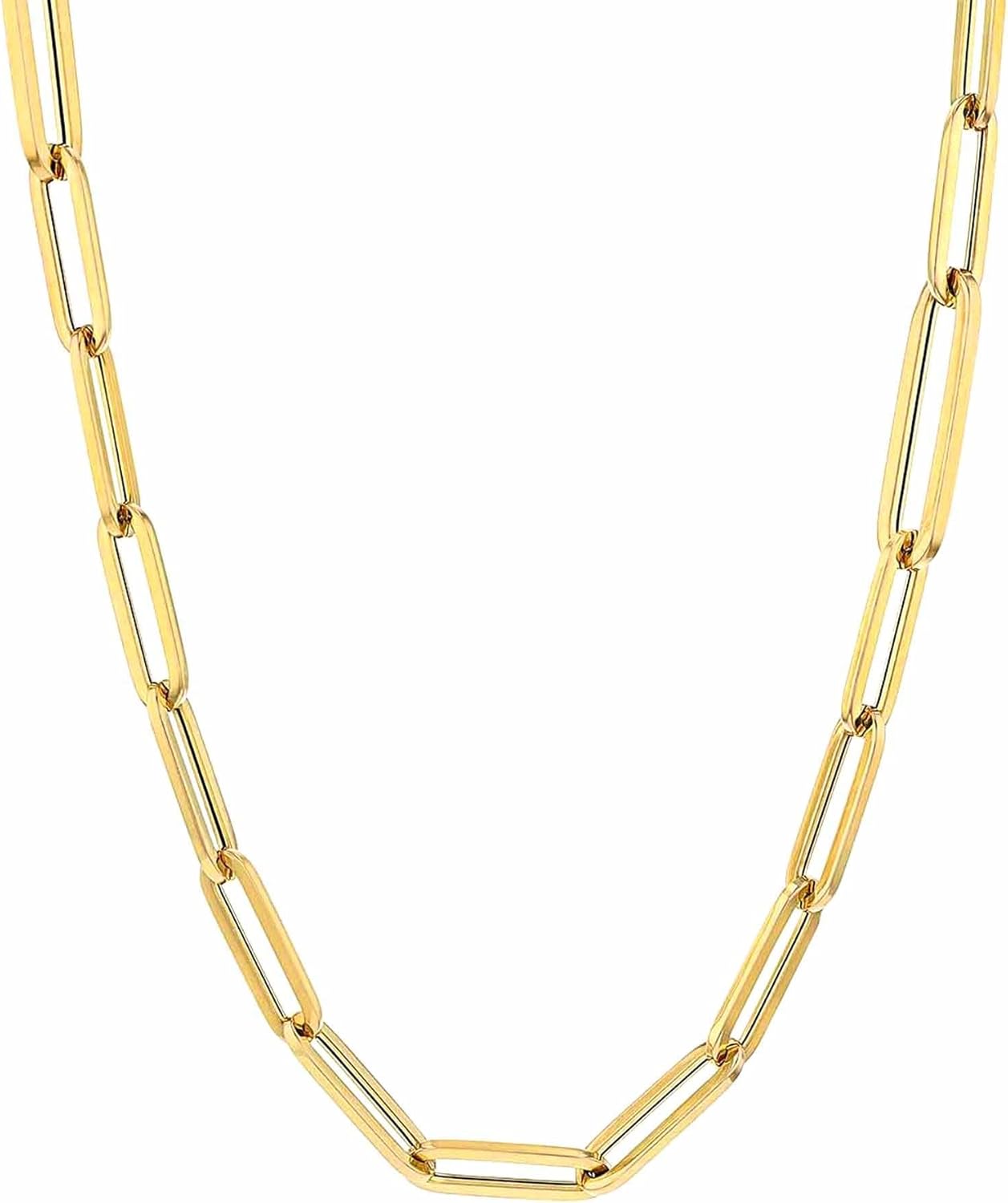 Jewelry Affairs 14k Yellow Gold Paperclip Chain Necklace, 3mm