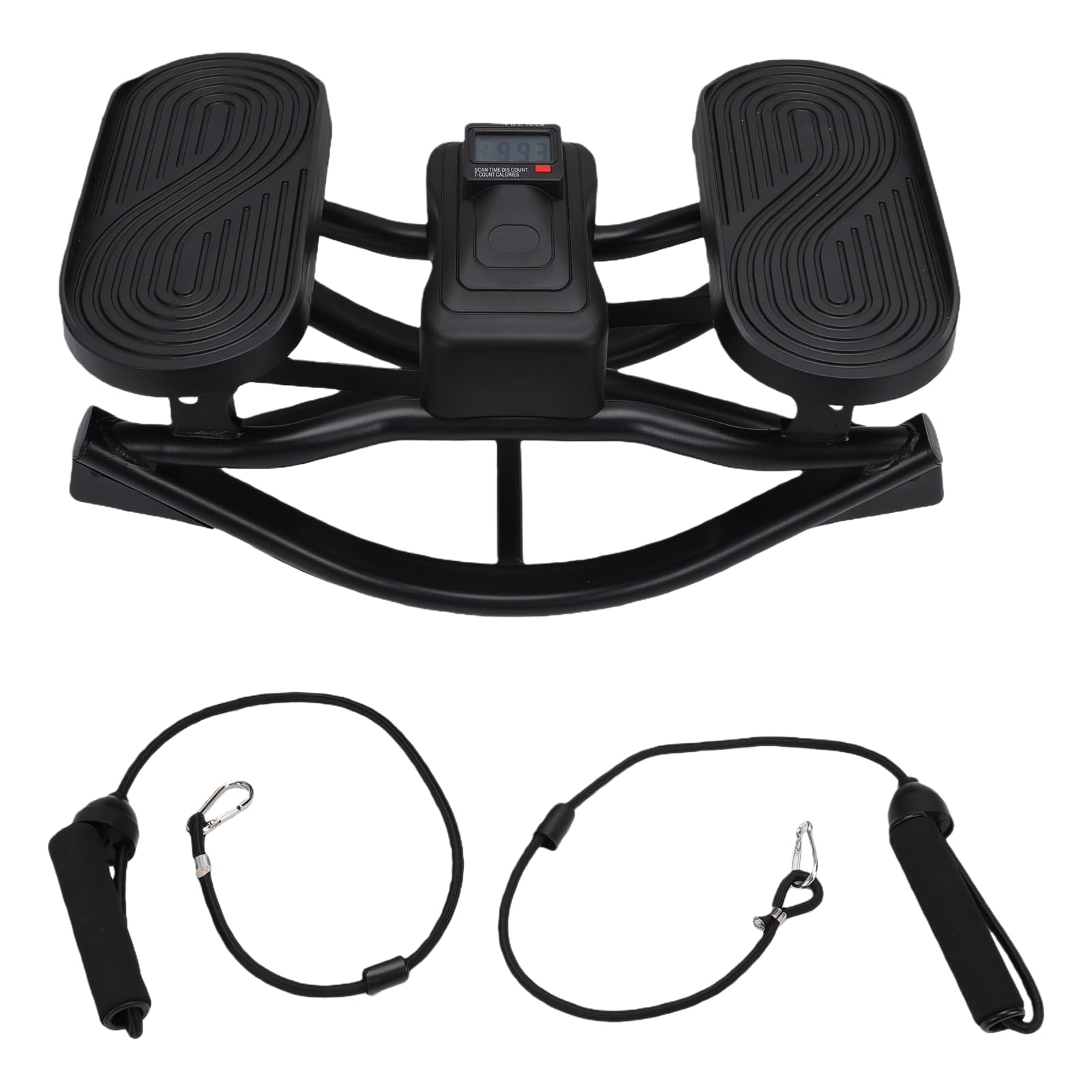 POENVFPO Stepper per Scale con Fasce di Resistenza, Macchina per il Fitness Silenziosa con Display HD con Tracciamento, Nero