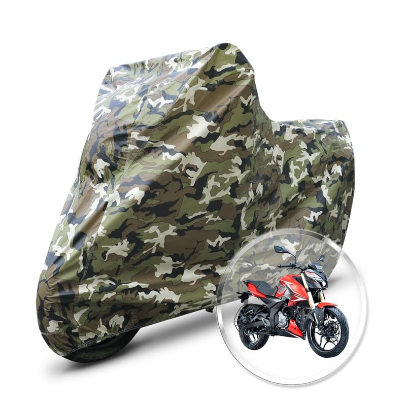 Image of Neodrift 'JungleMax' Bike Cover for Bajaj Pulsar N250 (All-Weather Motorcycle Protection, Water & UV Resistant, Dustproof, Windproof).