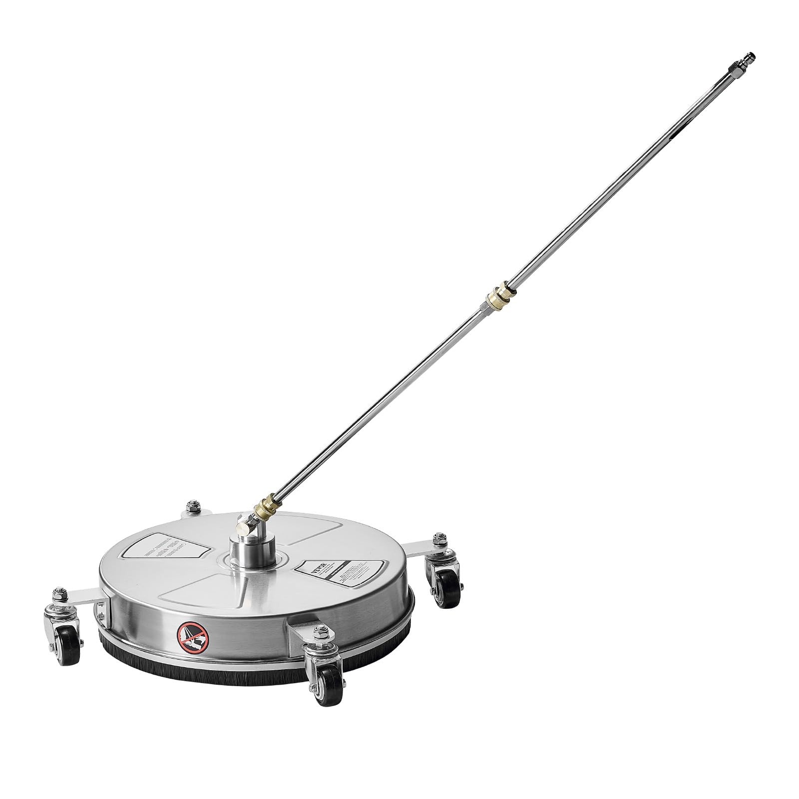 VEVOR Myjka wysokociśnieniowa 430 mm, środek do czyszczenia powierzchni ze stali nierdzewnej z 4 kółkami, maks. 4000 PSI, szybkie przyłącze 1/4 cala, 2 dysze natryskowe, 2 przedłużone pręty do betonu