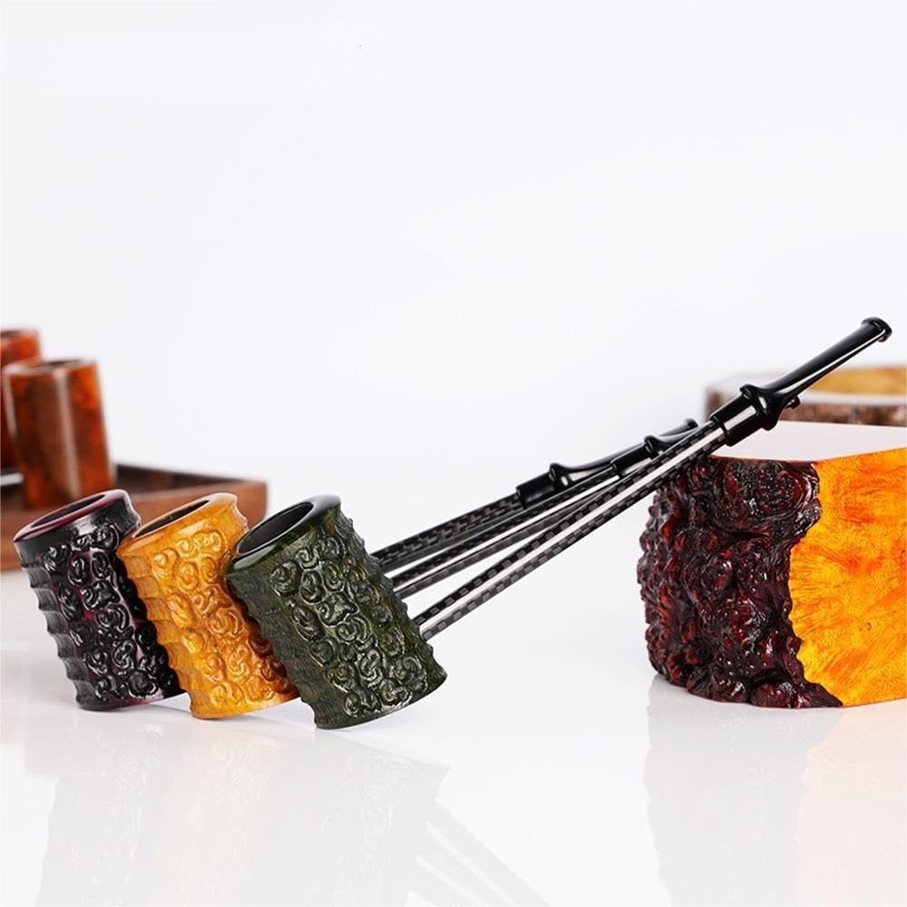 Wooden Tobacco Pipe Handcrafted Smoking Pipe from Briar Wood Cigarettes Cigar Pipes Classical Detachable Cigarette Tobacco Smoking Pipe(10082-e)