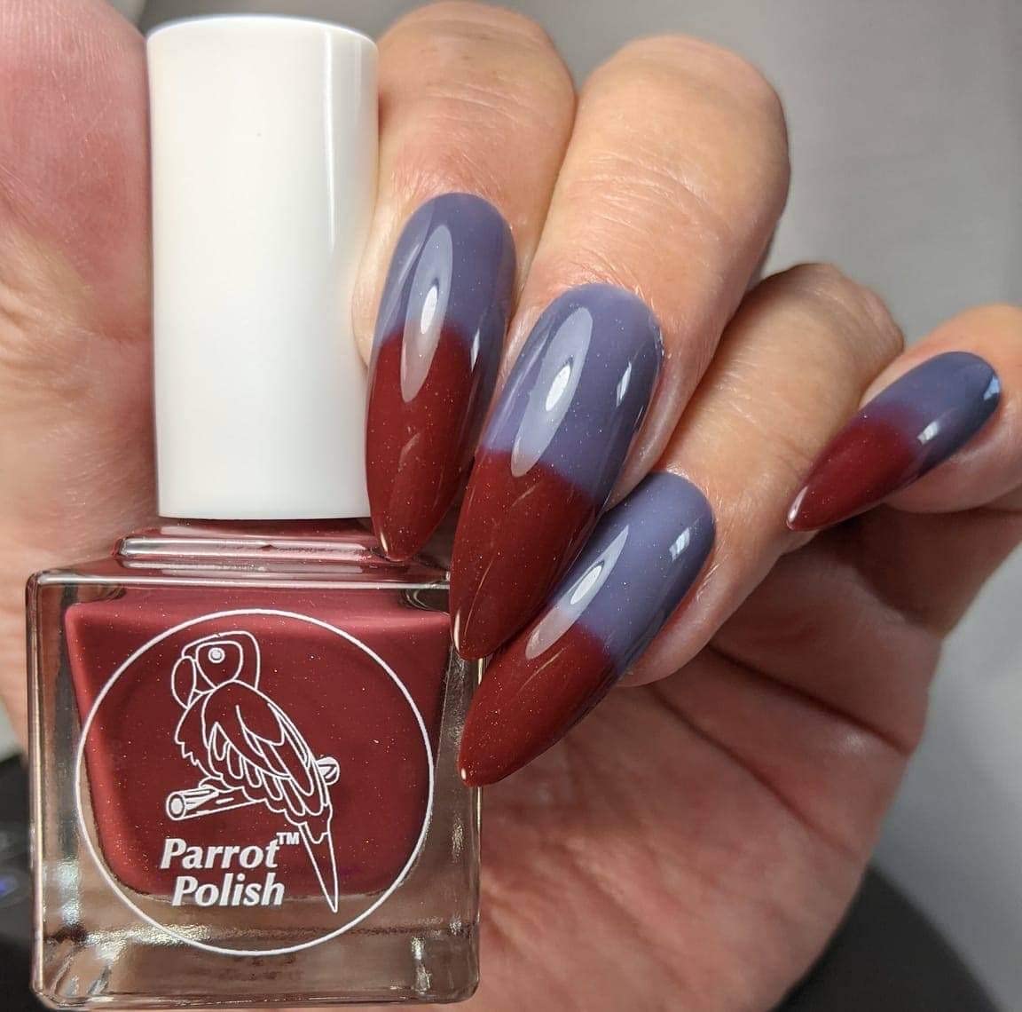 Amazon.com : Parrot Polish Red Dragon Thermal Nail Polish - Red/Grey ...
