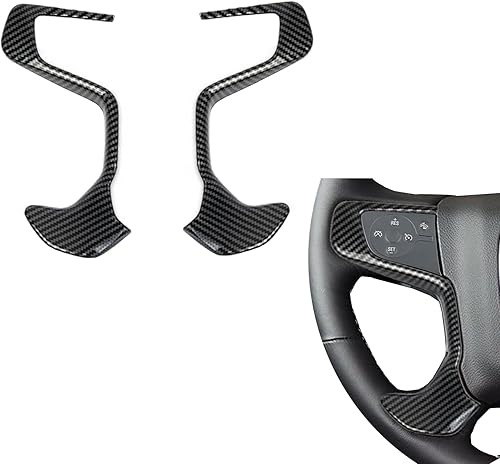 Miniatura 6 de Tocatus Cubierta para volante para GMC Sierra 2014-2018, fibra de carbono ABS, 2 unidades