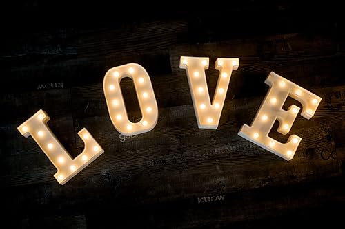 Miniatura 4 de Foaky 26letras del alfabeto con luces LED, letras que se iluminan, luces de noche, para bodas, fiestas de cumpleaños, funcionan con baterías, luz