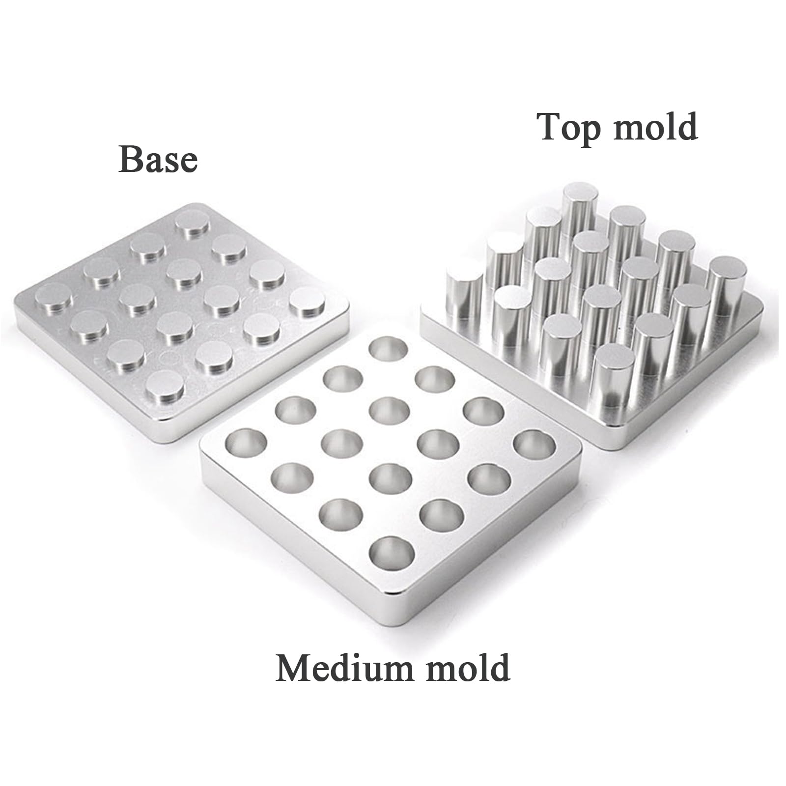 Stampo Manuale per Compresse per Pillole Strumento per la Produzione di Presse per Compresse in Polvere per Medicinali in Lega di Alluminio (25 Fori, Φ6mm)
