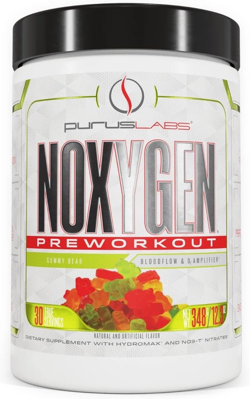 Purus Labs NOXYGEN PREWORKOUT Powder, 30 Servings (Gummy Bear)