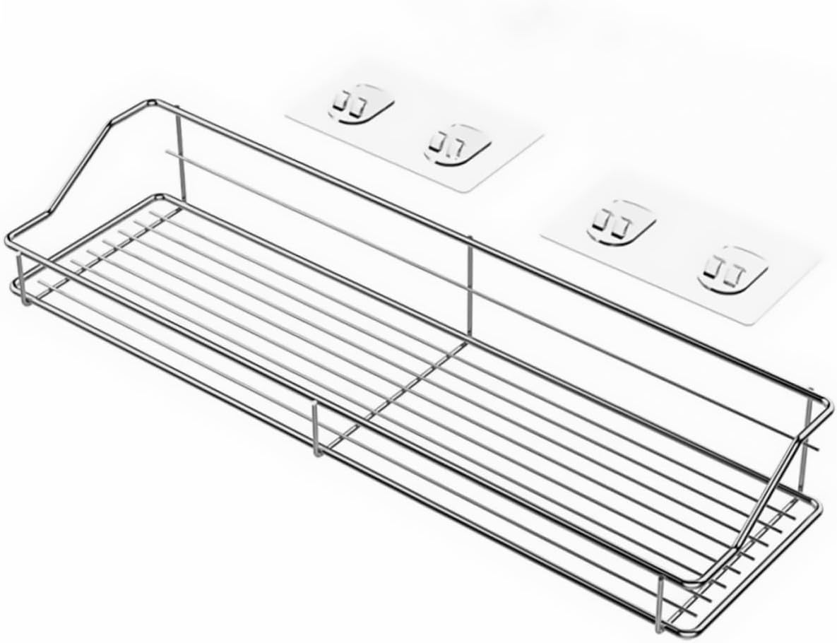 CHILDWEET Toilet Storage Rack Simple and Generous Wall-Mounted Shelf Easy-Clean Stainless Steel Bathroom Accessory