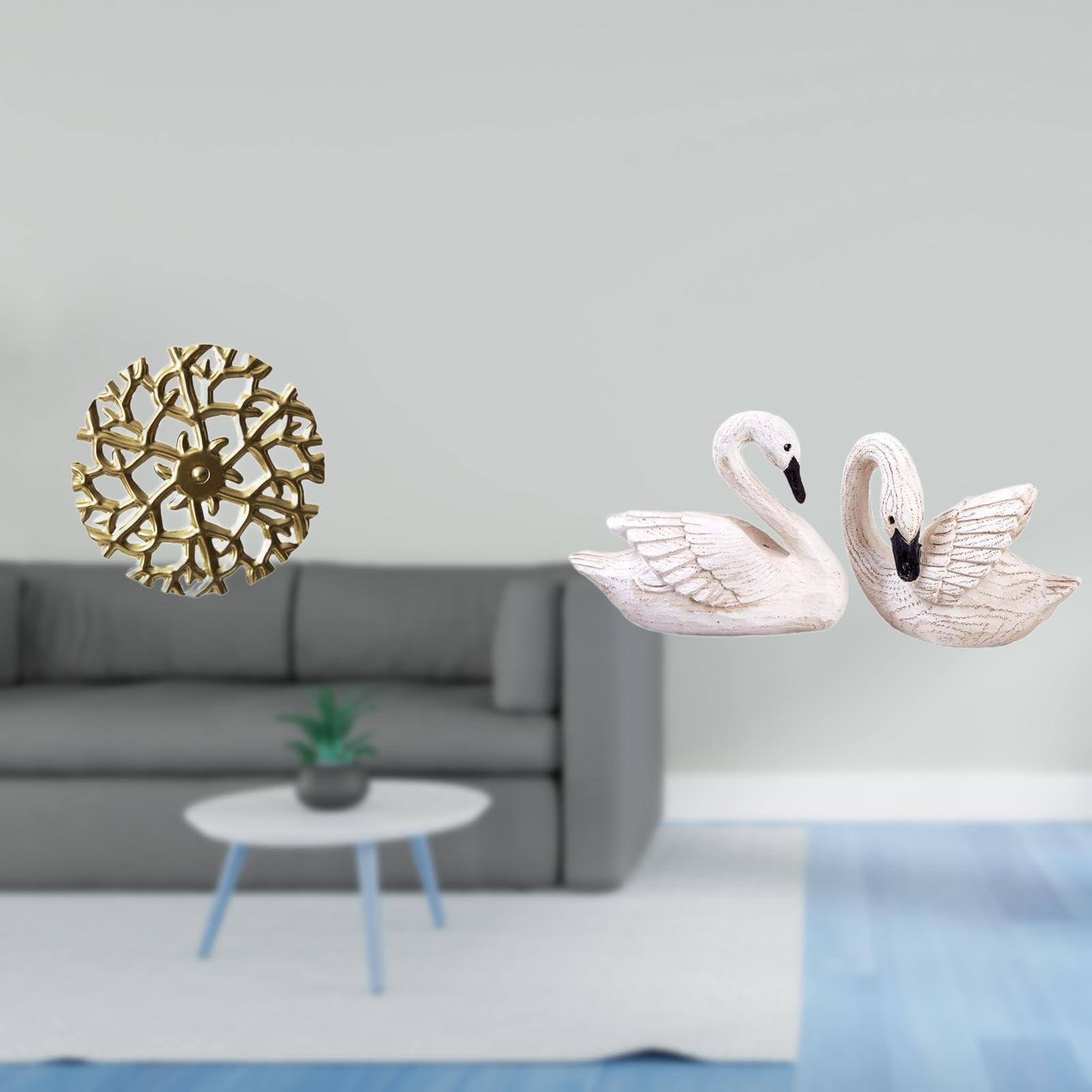 Enakshi® Rustic Metal and Resin Swan Wall Art Sculpture 3D Hanging Plaque Decorations for Office Living Room Bedroom Home Christmas Decor|Home & Garden | Home Decor | Figurines-image-45