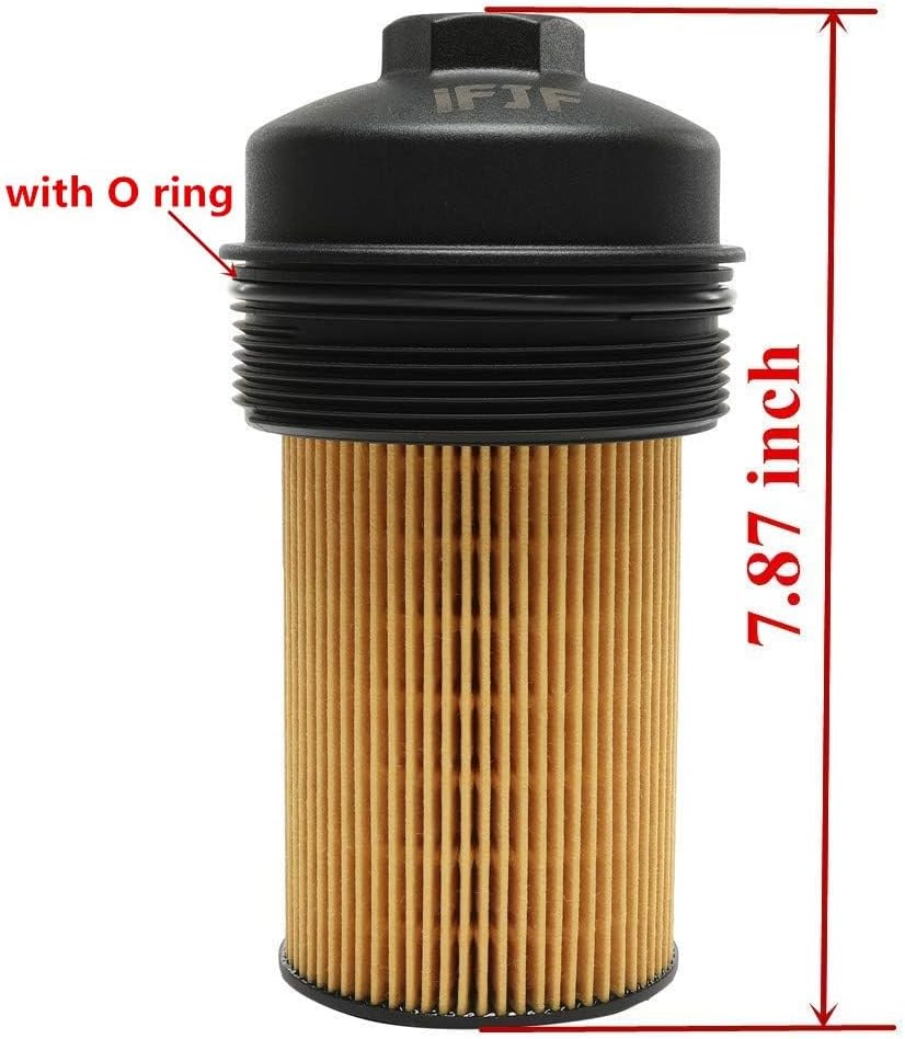 iFJF EC781 Oil Filter Cap and FL2016 Oil Filter Replacement for 2003-2007 6.0L 2008-2010 6.4L Powerstroke F250 F350 F450 F550 Super Duty 2003-2005 Excursion 1840754C91 3C3Z-6766-CA Plastic Cap 2 Packs