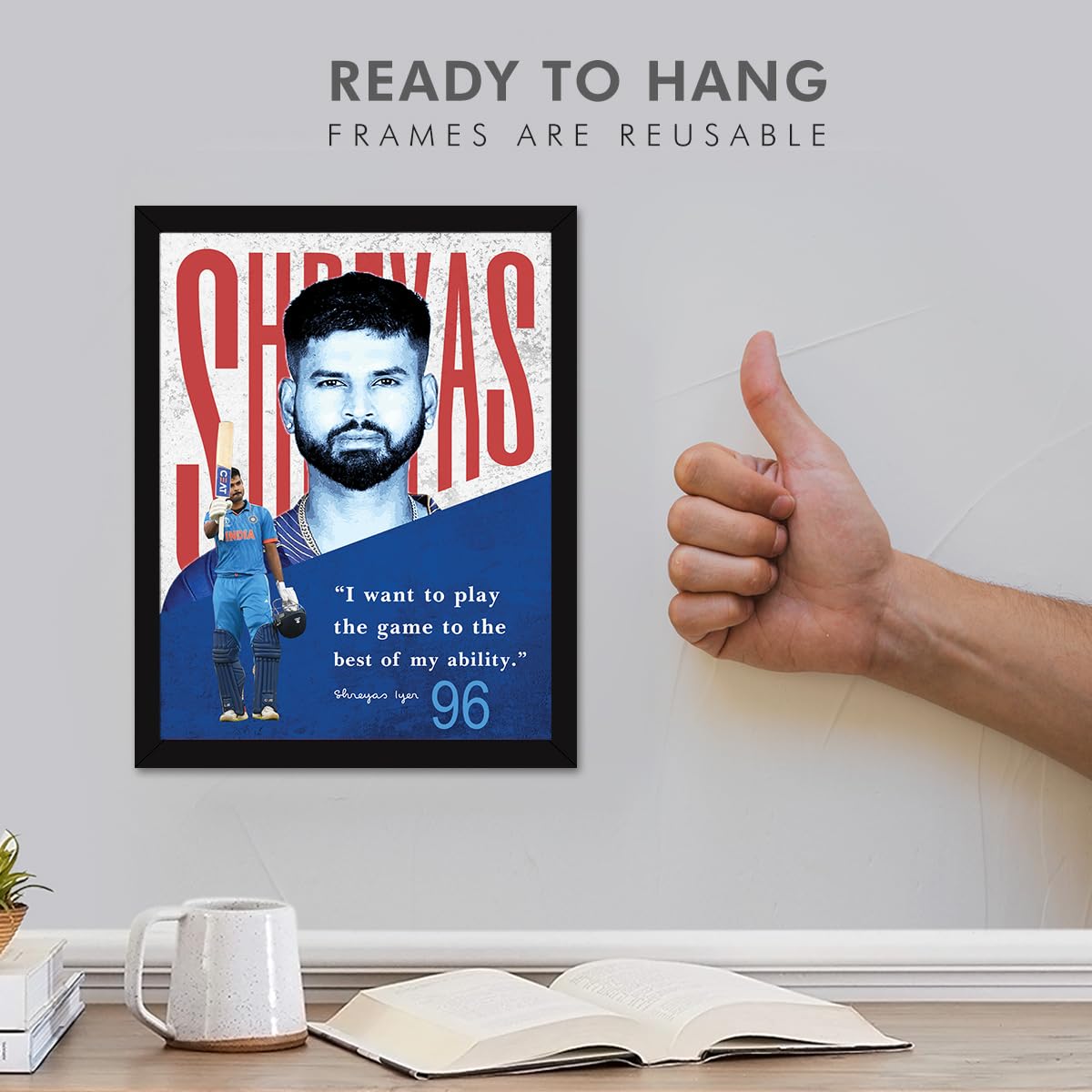 Shreyas Iyer Motivational Quotes Frames - Gift Ideas -4 Shreyas Iyer Motivational Quotes Frames - Gift Ideas -4