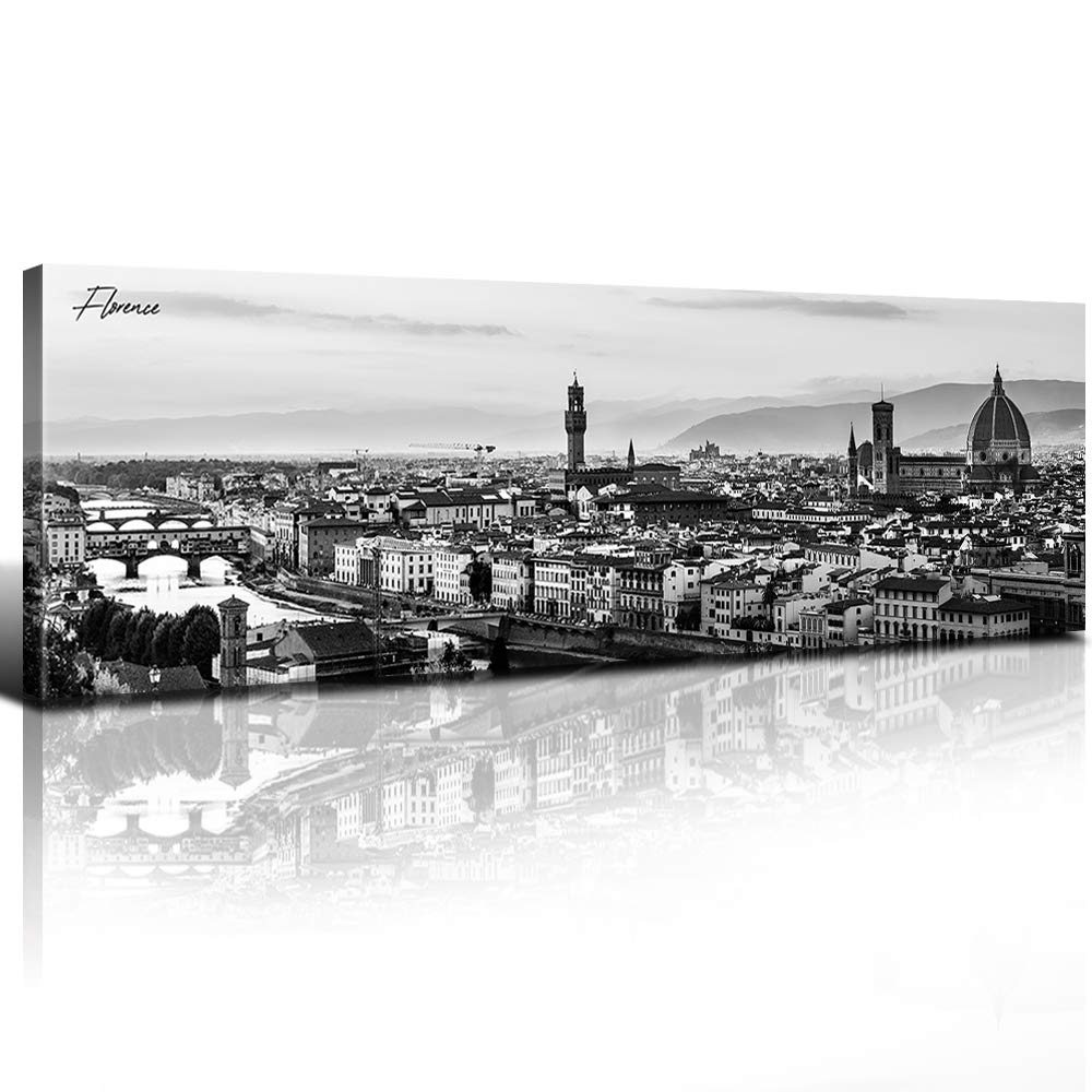 Amazon.com: Florence Italy Skyline Wall Art Black and White Night