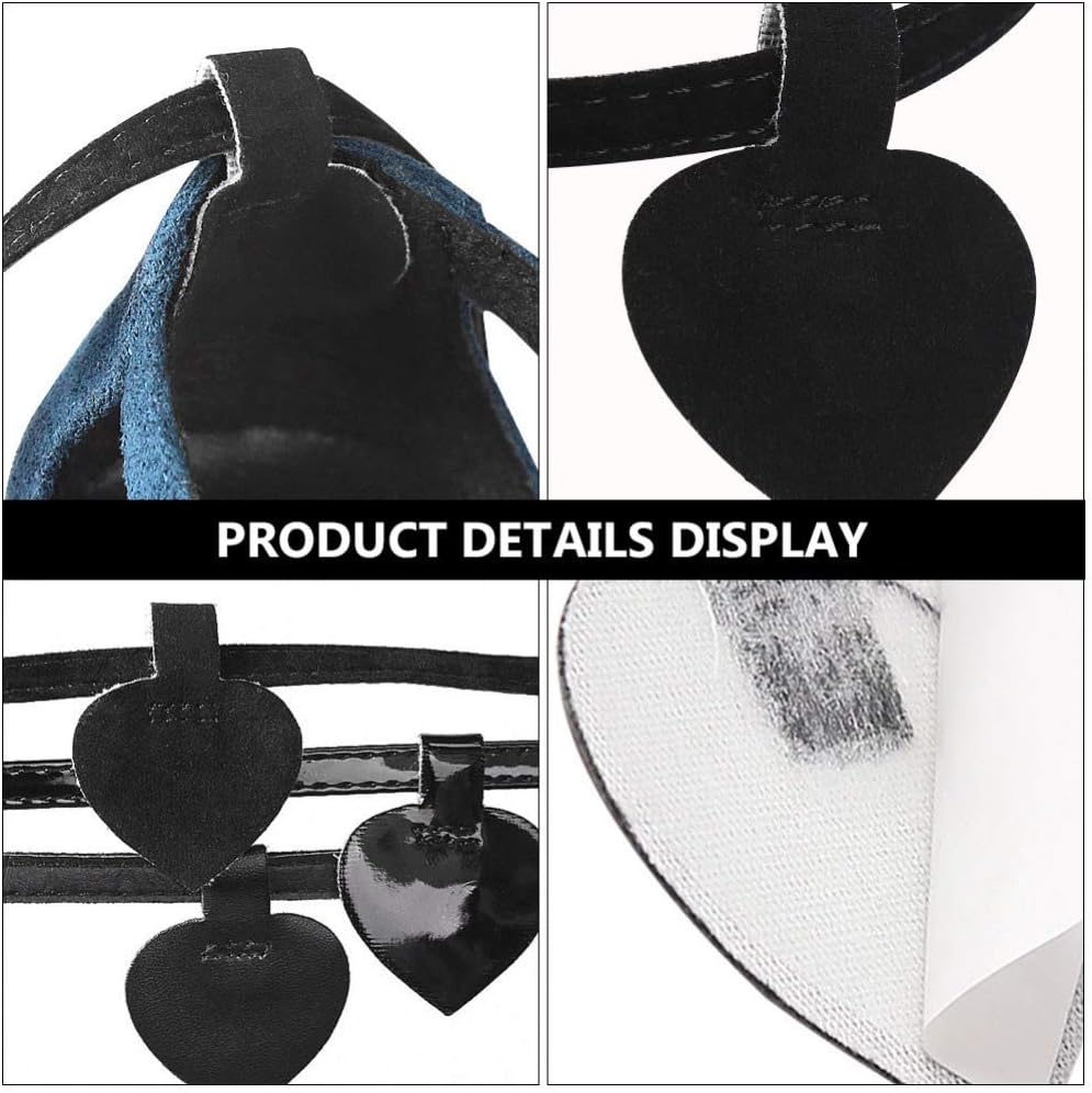 Healifty 3Sets Detachable High Heels Anti Slip Shoe Straps Elastic Ankle Shoelace Self-Adhesive Heel Cushion Inserts for Women Ladies (Matte, Patent & Suede Black)