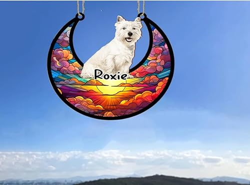 Vista 440 de LOVELYPOD Adorno de Navidad personalizado de perro pastor alemán, atrapasoles conmemorativo, adorno de Navidad de pastor alemán con nombre, pérdida