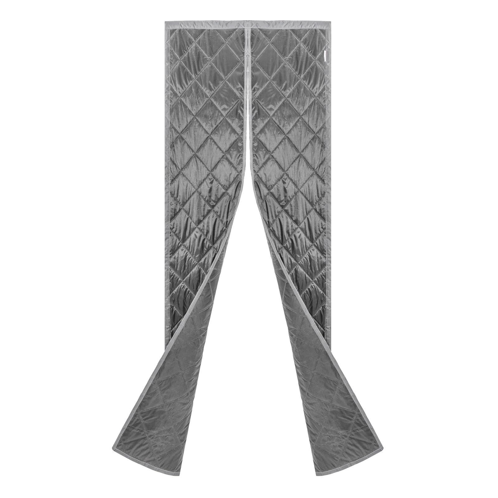 Magnetic Thermal Insulated Door Curtain, Wind Cold Noise Proof Waterproof Door Covers, Thermal Door Curtain for Winter, Center Opening, 0.95 * 2.1m, Gray, for Air Conditioned Rooms Heating Kitchens
