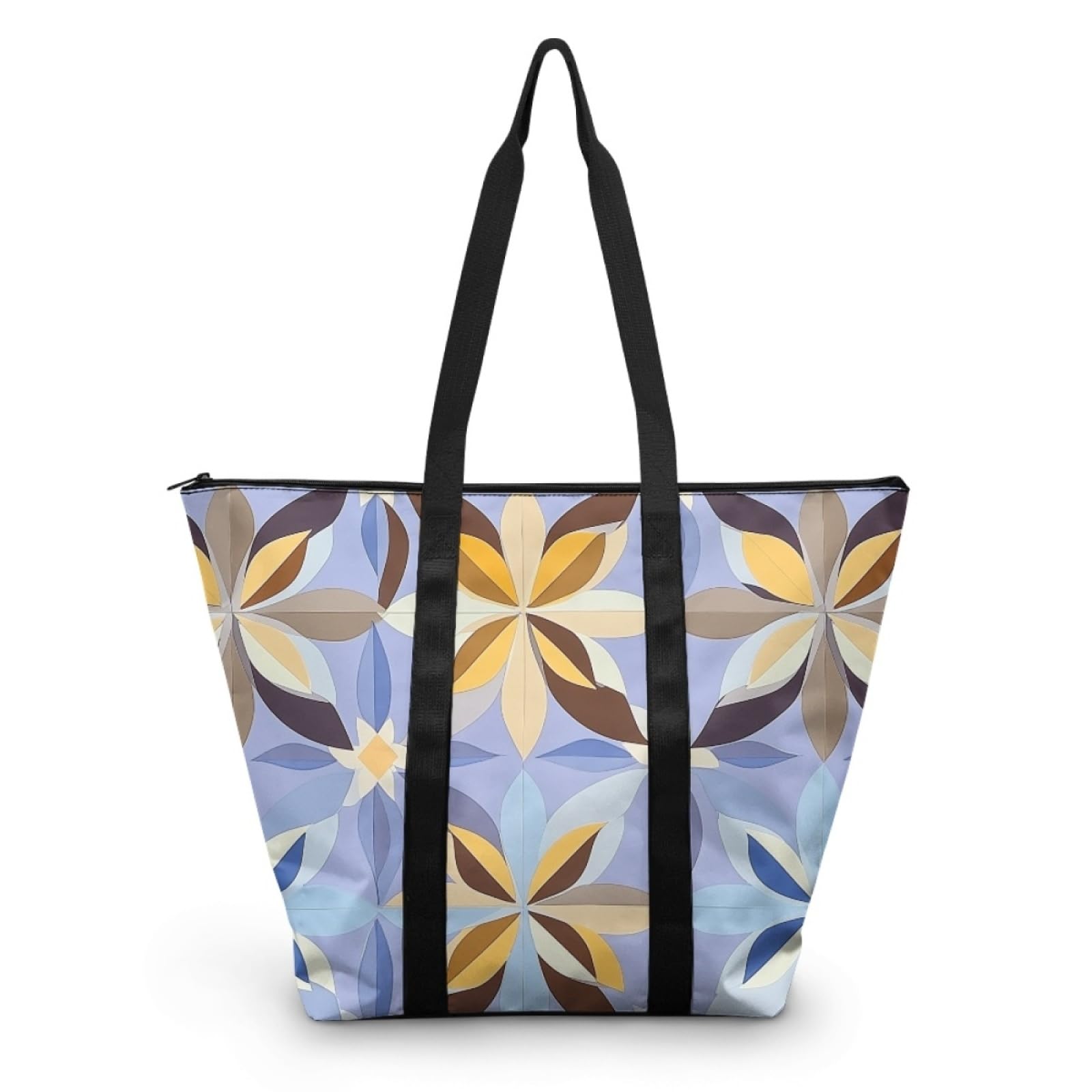 Tote Bag Tela Bolsas de Tela Poliéster Bolso de Mano de Mujer Reutilizable Bolsa Compra Plegable Tote Bag Cremallera Bolso Viaje Duradero Totebag