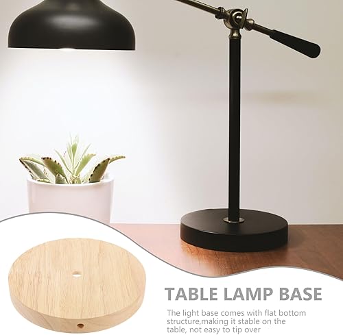 Miniatura 8 de Soporte de lámpara de mesa contemporáneo Base de luz nocturna de madera maciza para sala de estar Soporte de exhibición de luz de madera Base