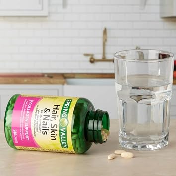 Spring Valley - Hair, Skin & Nails, Over 20 Ingredients Including Biotin and Collagen, 240 Caplets
