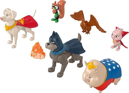 Miniatura 5 de Fisher-Price DC League of Super-Pets - Figura de juguetes preescolares, Krypto Ace PB Chip Pigasus y Lulu para juegos de simulación para niños a