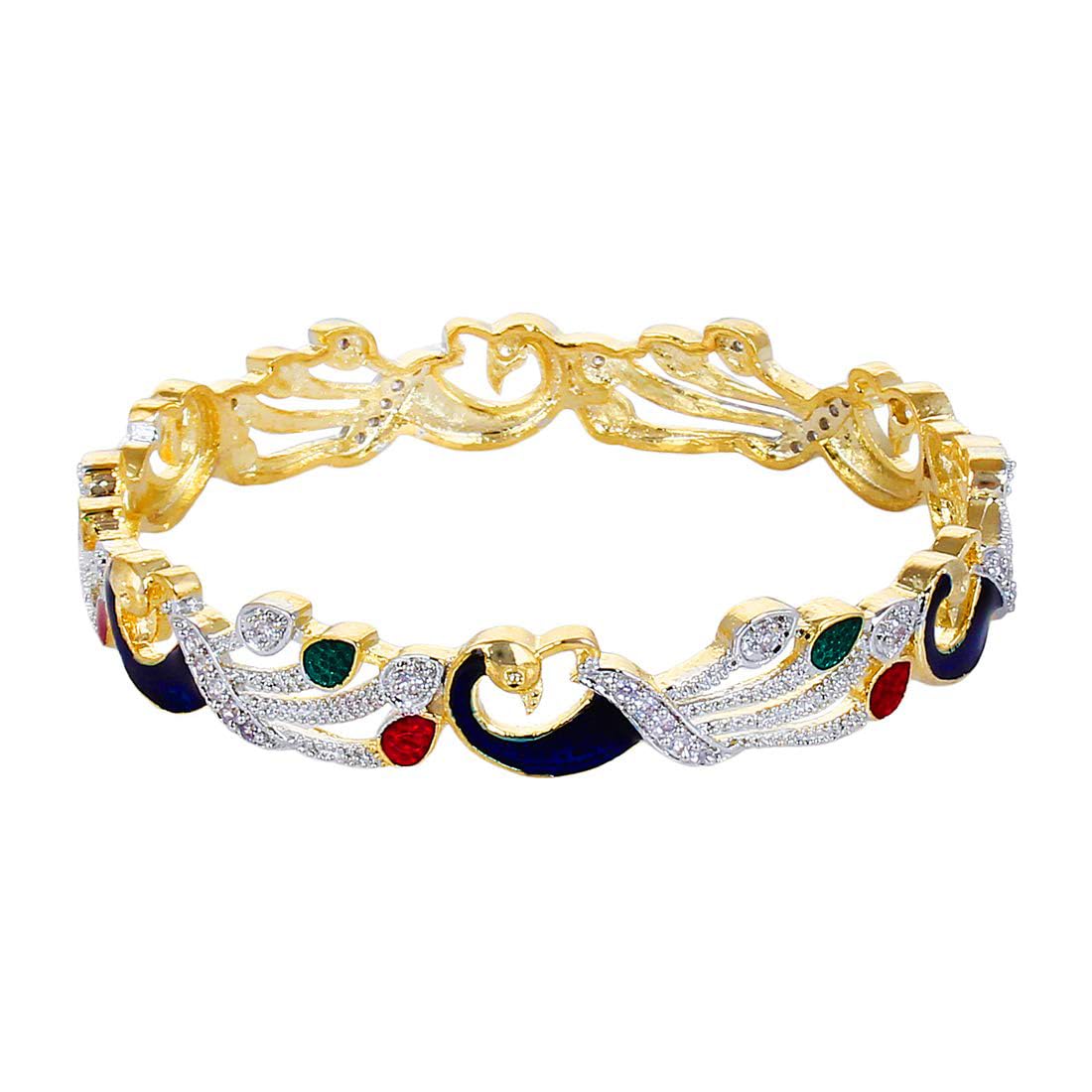 Dancing Peacock Diamond Bangles