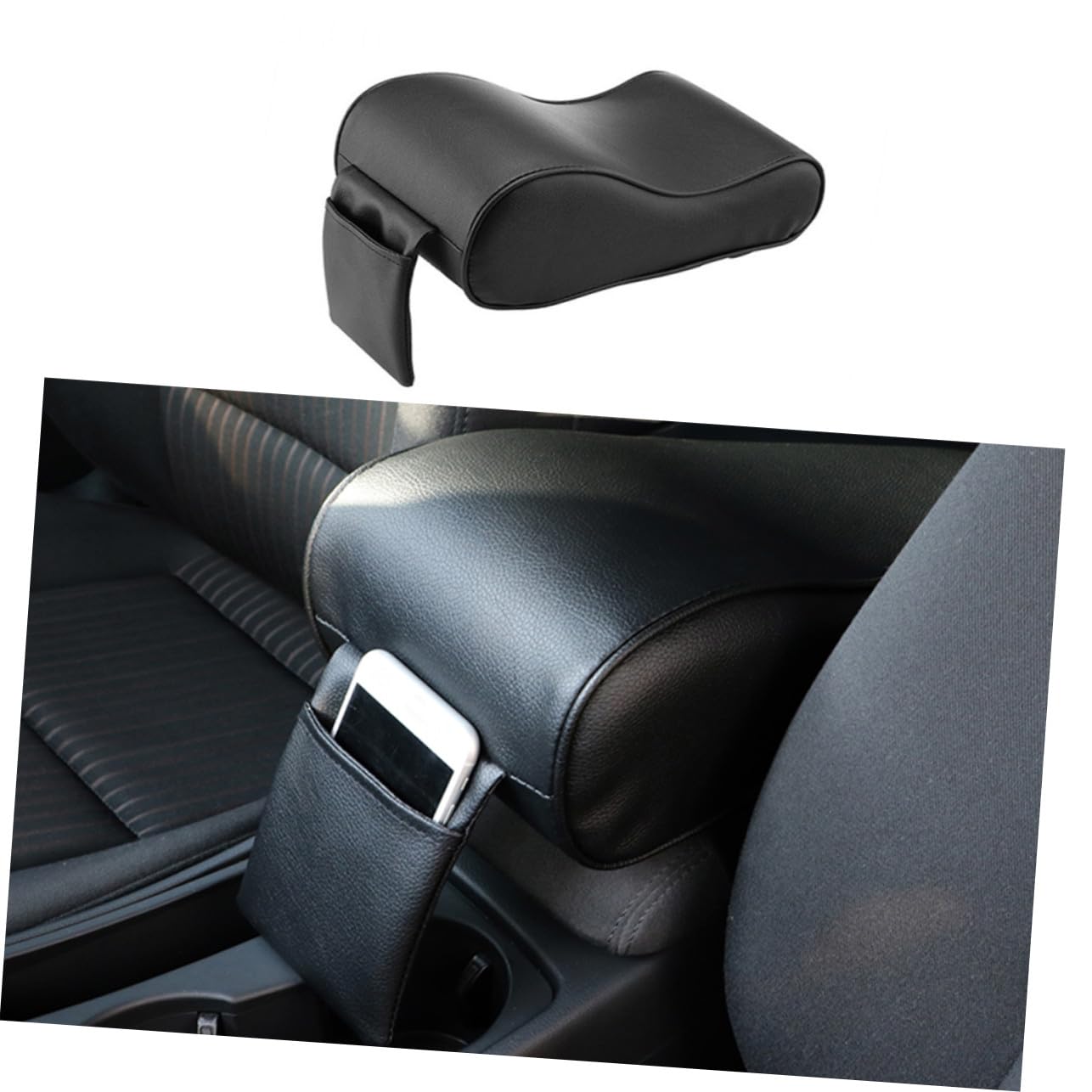 2 piezas Almohadillas Reposabrazos Coche PU Negro Soporte Ergonómico para Puerta Protección Consola Central y Confort Brazo Conducción