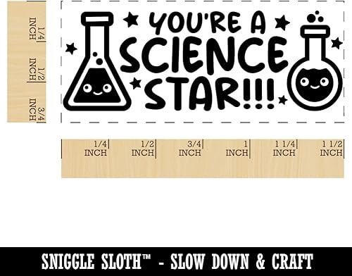 Miniatura 2 de You're a Science Star Teacher Student School - Sello de tinta de goma autoentintado, tamaño pequeño, 1-12 pulgadas, tinta verde