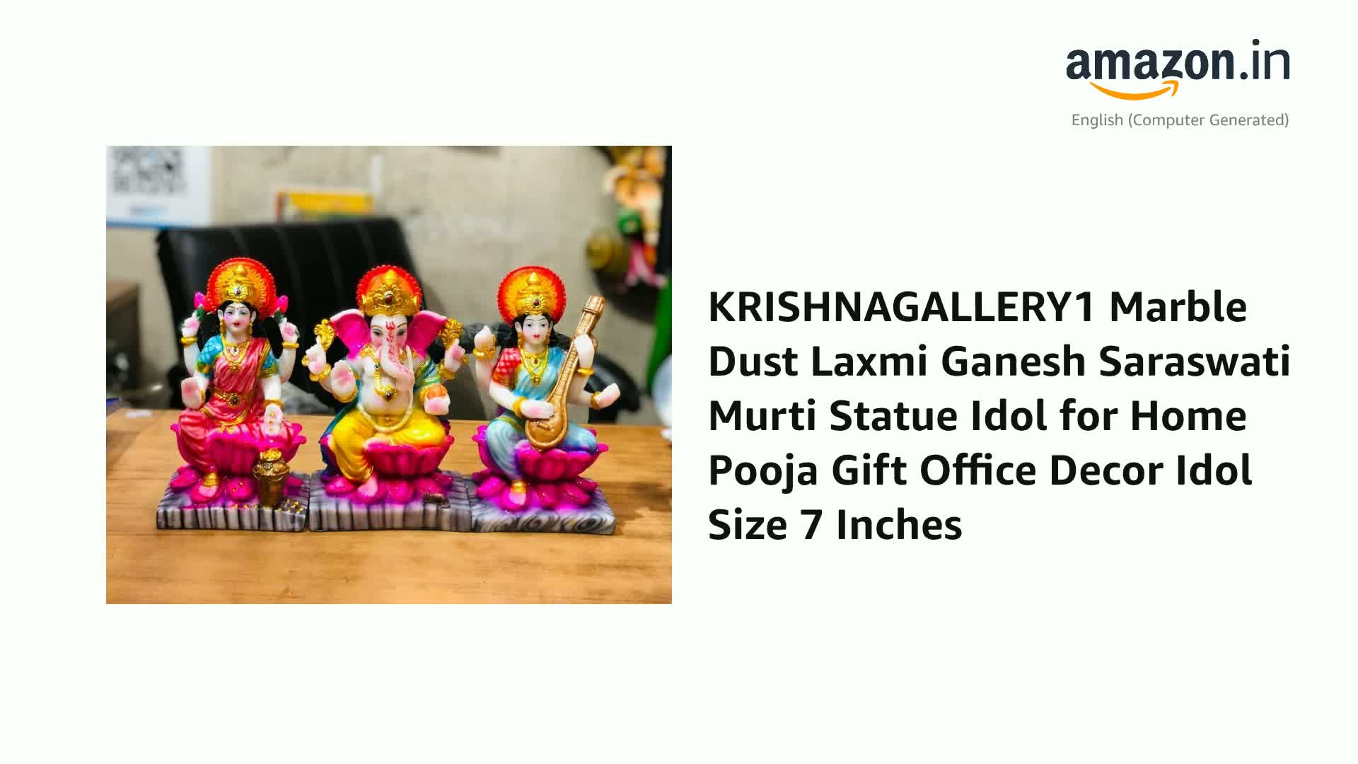 Buy KRISHNAGALLERY1 Marble Dust Laxmi Ganesh Saraswati Murti