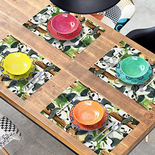 Set de table panda vert x6 antidérapant et résistant pour repas - 8