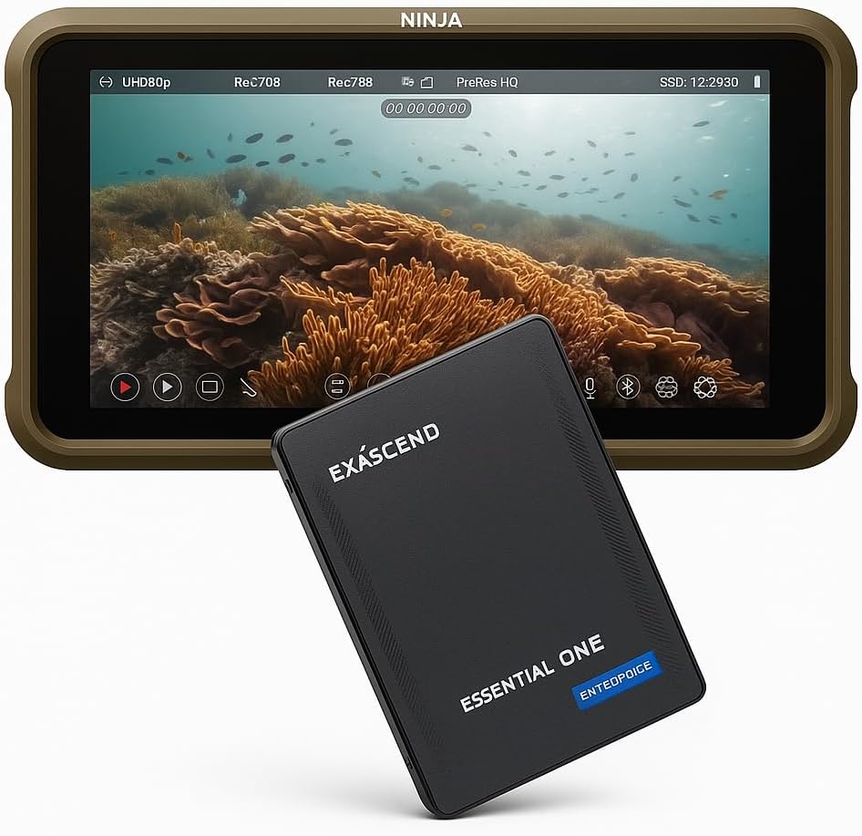 Atomos Ninja 5.2" 4K HDMI Recording Monitor + 240GB SE4 2.5" SSD Bundle – Portable On-Camera Recorder for DSLR, Cinema & Mirrorless Cameras