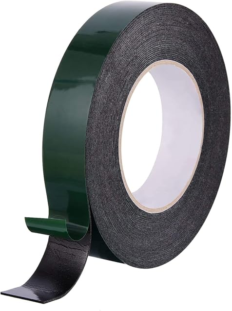 LOMHOK 10 m (25 mm) Foam Tape Double Sided Sponge Tape Waterproof Mounting Adhesive Sponge Tape for Automotive Grade Car Trims Number Plate Fixing