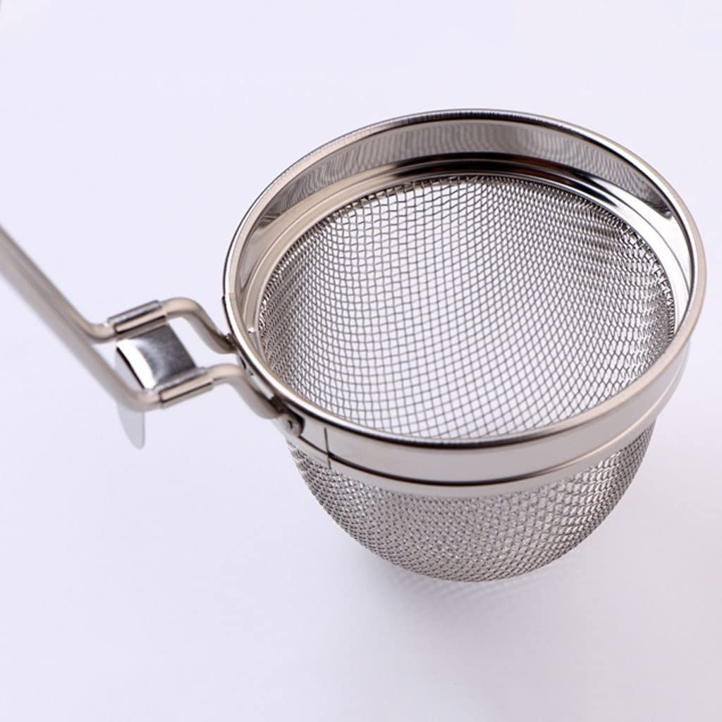Espumadera de Cocina Colador de Pasta Filtro de colador de Acero Inoxidable de Malla Fina Cuchara Herramienta de Filtro de Cocina Diámetro 3.6 Pulgadas (Color Plateado) Cuchara Coladora