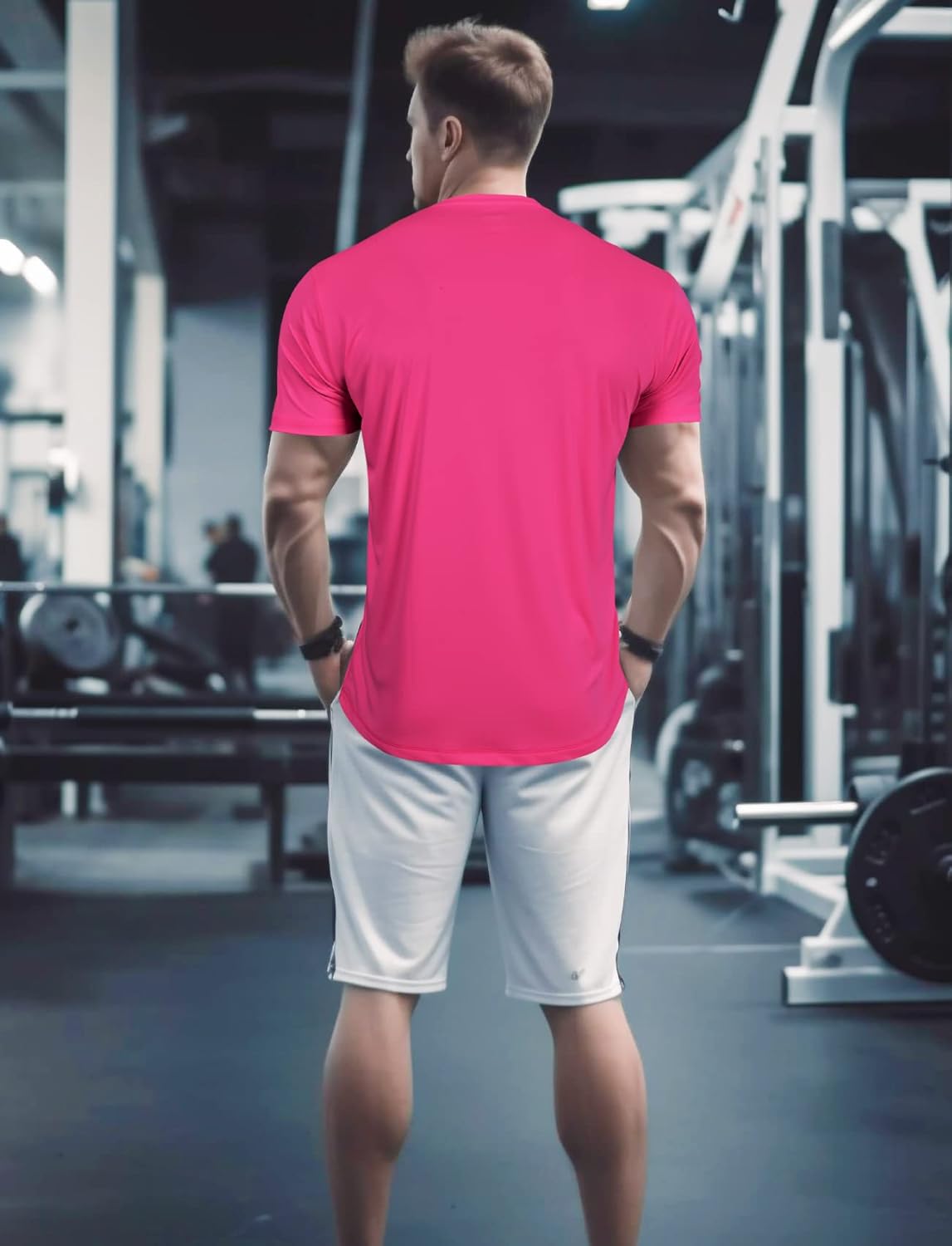 Mens Workout Shirts Fitted, Quick Dry Gym Tshirts Running Athletic Top Moisture Wicking Tee - Image 5