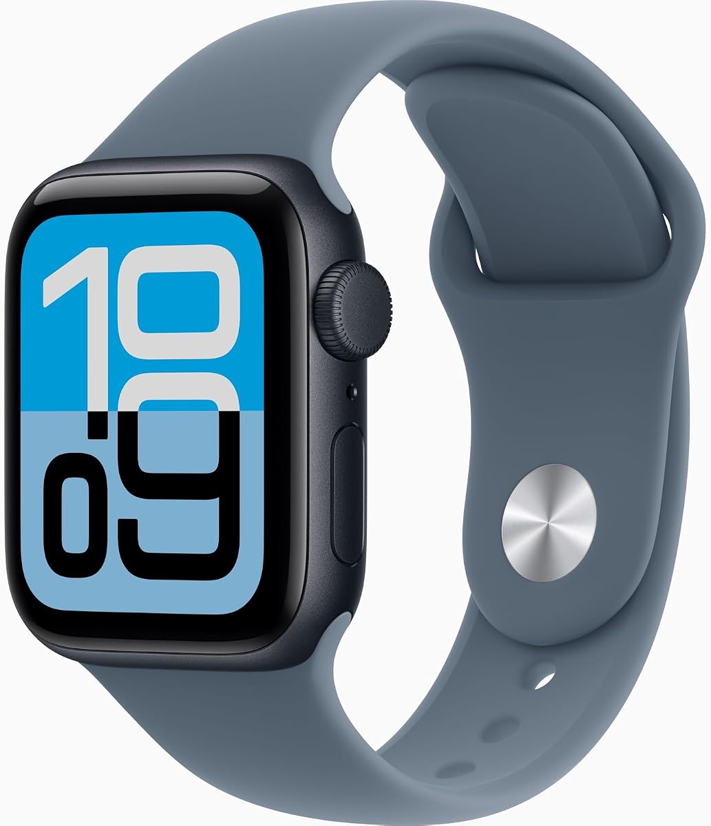 Apple Watch SE 3 [GPS + Cellular, 40 mm] Caja de aluminio medianoche con correa deportiva azul ancla, S/M (renovado)