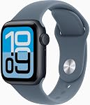 Apple montre SE 3 [GPS + Cellulaire, 40mm] Midnight Boîtier en aluminium avec anchor Blue Sport Band, M/L (Renewed)