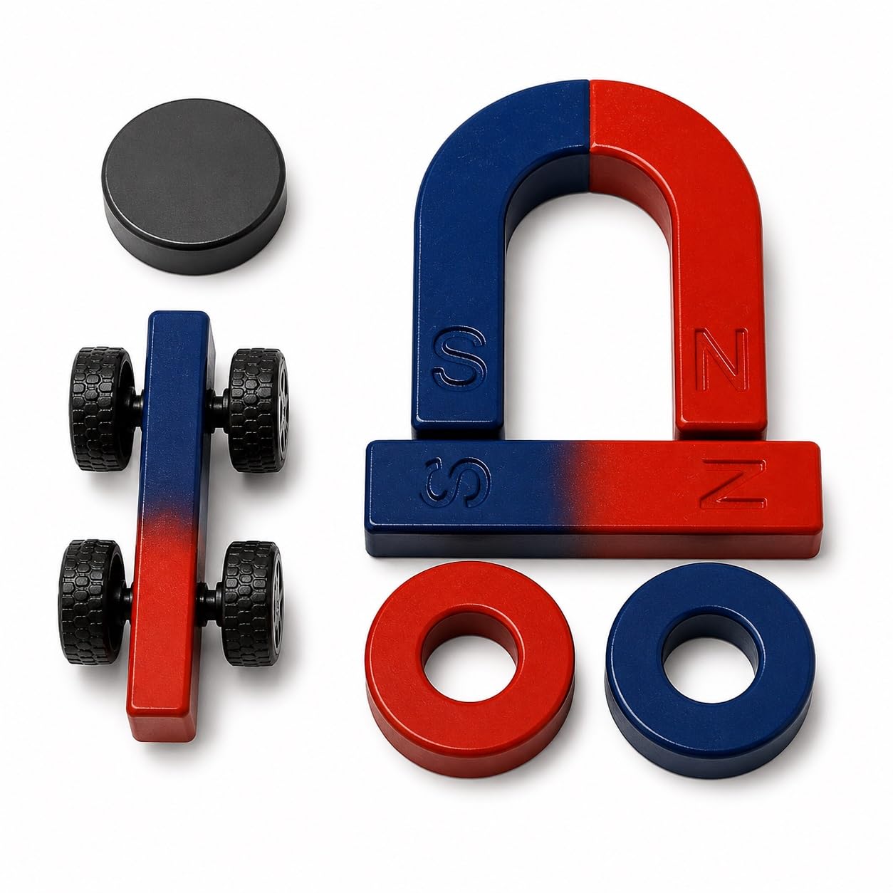 deziine �.fx magnetic push cart u-type magnet strong magnetic set magnetic car student physics experiment toy teaching magnet