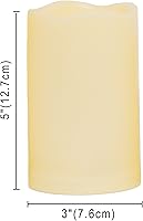 Vista 7 de Vela de pilar LED sin llama impermeable para exteriores con temporizador remoto, funciona con pilas, de plástico, parpadeante, luz falsa decorativa