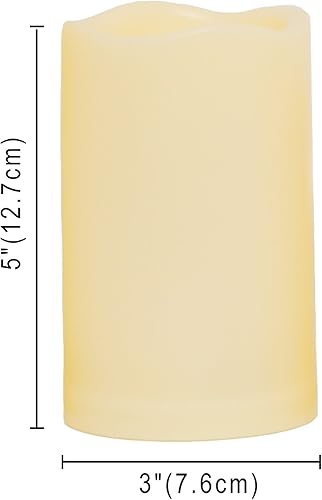 Miniatura 7 de Vela de pilar LED sin llama impermeable para exteriores con temporizador remoto, funciona con pilas, de plástico, parpadeante, luz falsa decorativa