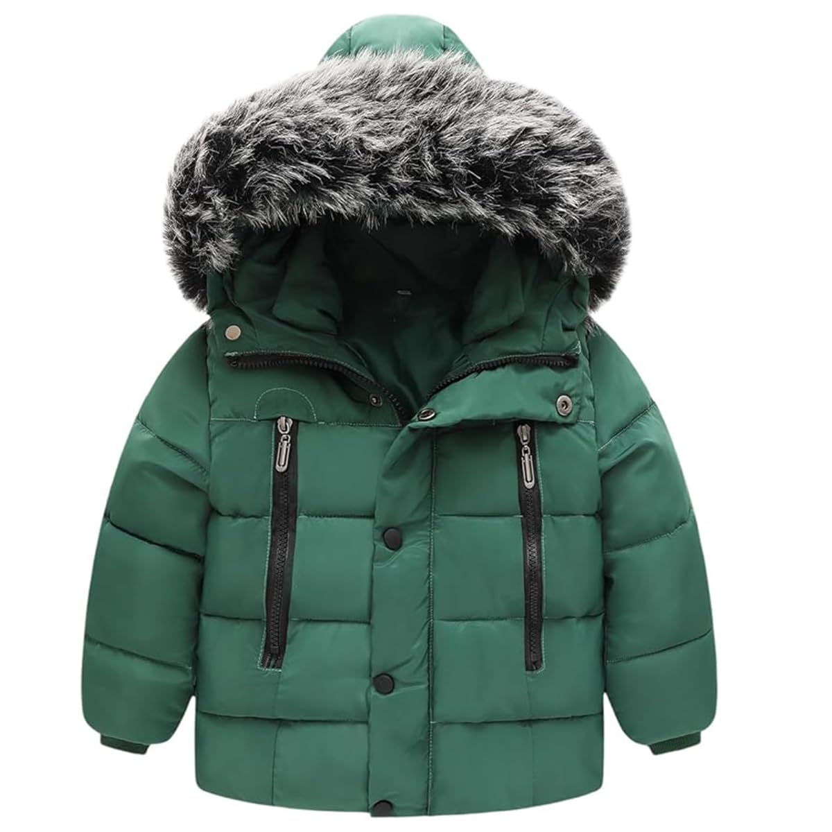 Enfant Garçon Fille Chaud Doudoune Manteau Veste à Capuche Fourrure d'Hiver Bébé Blouson à Manches Longues